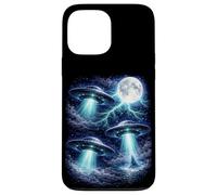 Dark UFOs Under the Moon - Vintage Fantasy Lightning Art Case for iPhone 13 Pro Max