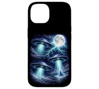 Dark UFOs Under the Moon - Vintage Fantasy Lightning Art Case for iPhone 14