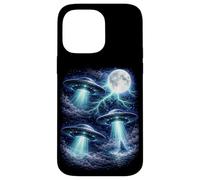 Dark UFOs Under the Moon - Vintage Fantasy Lightning Art Case for iPhone 14 Pro Max