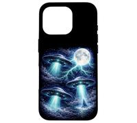 Dark UFOs Under the Moon - Vintage Fantasy Lightning Art Case for iPhone 16 Pro