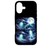 Dark UFOs Under the Moon - Vintage Fantasy Lightning Art Case for iPhone 17
