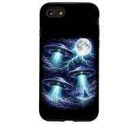 Dark UFOs Under the Moon - Vintage Fantasy Lightning Art Case for iPhone SE (2020) / 7/8