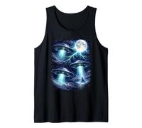 Dark UFOs Under The Moon - Vintage Fantasy Lightning Art Tank Top