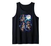 Dark Uncle Sam Under the Full Moon Vintage Fantasy Lightning Tank Top