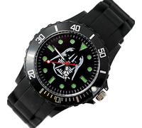 DARK VADER STARWARS Quartz ROUND SPORT Watch Black SILICONE Band + Box + battery