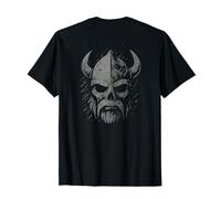 Dark Viking Norse Skull Helmet Norse Illustration T-Shirt
