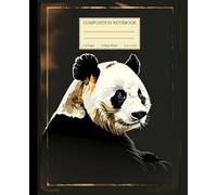 Dark Vintage Composition Notebook for Writing, Notes, and Daily Use, with Artistic Engraved Panda Illustration on Black Background: Elegant ... Balance, Calm Energy, and Timeless Asian Art