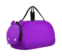 Dark Violet Solid Color Pure Plain Duffel Gym Bags with Shoes Compartment Multifunctional Overnight Weekender Carry On Travel Bag for School Practice, Sports, Travel