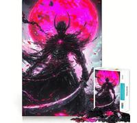 Dark Warrior Under Blood Moon Jigsaw Puzzles for Adults 1000 Pieces Leisure Game Nice Thick Fun Activity (38x52cm)