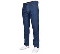 True Face Mens Jeans Straight Leg Denim Pants Zip Fly Classic Fit Trousers Blue Dark Wash 36L