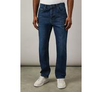 Maine Dark Wash Straight Fit Jeans, 38R, Dark Blue
