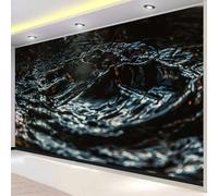 Dark Water Pattern Wall Mural Wallpaper Non-Woven 3D Black Water Waves Photo Wallpaper Mural for Bedroom Living Room - Art Print Wall Decoration Poster Picture Design 280x200 cm(WxH) 2067o