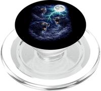 Dark Werewolf Under the Moon - Vintage Fantasy Lightning Art PopSockets PopGrip for MagSafe