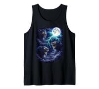 Dark Werewolf Under The Moon - Vintage Fantasy Lightning Art Tank Top