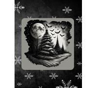 dark Winter Moon | Gothic Dark Forest Full Moon Bats Notes: 8.5 x 11, 140 - page notebook
