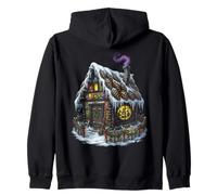 Dark Witch Cottagecore Gingerbread Yule Pagan Christmas Art Zip Hoodie