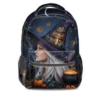 Dark Witch Spell Book Print Backpack, Alchemy Potion Pattern Schoolbag, Fashion Casual Travel Daypack for Teens Adults (print 1)