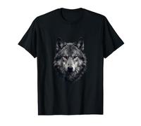 Dark Wolf Red Eyes Fierce Wilderness Predator Nature Value Graphic T-Shirt