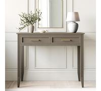 Dark Wood Dressing Table with 2 Drawers - Delilah