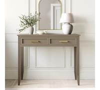 Dark Wood Dressing Table with 2 Drawers - Delilah