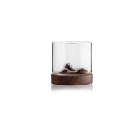 (Dark Wood-mountain ranges, 1) Mountain Whiskey Glass With Base Novelty Barware Drinkware tail & Liquor Glasses