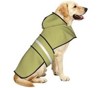 Dark Yellow Waterproof Dog Raincoat And Rain Jacket For Small Medium Large Dogs With Reflective Stripes And Adjustable Belly Strap
