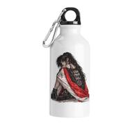 Dark Youth with Flag and Message Tourist Water Bottle White