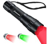 DARKBEAM - Red and Green LED Flashlight, Powerful Portable Tactical Flashlight, Waterproof to Maintain Night Vision, for Hunting, Observation, Astrophotography, Stargazin