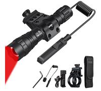 DARKBEAM Red Light Flashlight LED USB Rechargeable Zoom Flood Light Kit, Portable Mini Redlight for Night Observation, Fishing, Astronomy, Stargazin, Rescue, with Clip