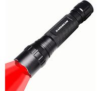 DARKBEAM Red Light Torch Tactical LED Rechargeable Flashlight, Zoomable Portable Handheld Red-Light for Night Vision - Fishing, Hunting, Detector Astrophotography, Included Battery Powered