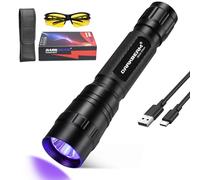 DARKBEAM Torch UV 395nm LED Black Light Flashlight USB-C Woods Lamp | Mini & Powerful Wood's Lamp 10W Portable Ultraviolet Blacklight flashlights Pet Dog Urine Detector - Resin Curing Fluorescent