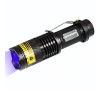 DARKBEAM UV 365nm Light Wood's lamp Blacklight Ultraviolet Flashlight LED Portable Mini Handheld Torch Detector for Dog Urine Pet Stains 370nm Anti-counterfeiting Identification, Resin Curing
