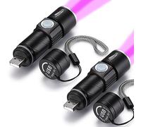 DARKBEAM UV 395nm USB Rechargeable Flashlight Ultraviolet led Light Blacklight Portable 400nm Mini Detector for Dog Urine Pet Stains, Resin Curing