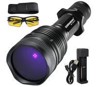 DARKBEAM UV Flashlight 365nm Black Light - Woods Lamp 20W High Power Rechargeable Ultraviolet Flashlights with Filter - Detector for Pet Urine & Leak, Searching Rocks/Scorpion - Resin Curing