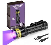 DARKBEAM UV Flashlight 395nm Black Light, Mini & Powerful USB-C LED Rechargeable, Focusable Woods Lamp, Water Resistant, Pet Urine & Uranium Glass Detector, Curing Resin