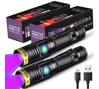 DARKBEAM UV Light Torch Ultraviolet Flashlight Rechargeable 395nm, Wood Lamp Black Light Blacklight Portable Mini Handheld LED Pet Urine Ringworm Detector, Resin Curing, Pocket-Sized, 2 Pack