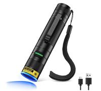 DARKBEAM UV Torch 365nm Blacklight LED [4 Core], Rechargeable Mini Powerful Black Light Flashlight Ultraviolet Woods lamp, Pet Urine Detector, for Rock, Blood Tracking, Uranium Glass, Resin Curing