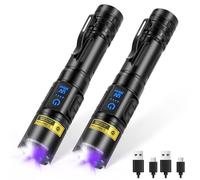 DARKBEAM UV Torch Blacklight 395nm Black Light, High Lumens LED Flashlights USB Rechargeable Super Bright Flashlight for Camping, Powerful Woods Lamp for Pet Urine, Uranium Glass, Resin Curing, 2 Pack