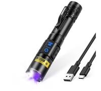 DARKBEAM UV Torch Blacklight 395nm Black Light, High Lumens LED Flashlights USB Rechargeable Super Bright Flashlight for Camping, Powerful Woods Lamp for Pet Urine, Uranium Glass, Resin Curing