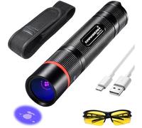 DARKBEAM UV Torch Filtered 365nm Black Light Wood's lamp, USB Rechargeable