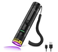 DARKBEAM UV Torch Mini Powerful 395nm Blacklight LED [4 Core] Black Light, Rechargeable Ultraviolet Flashlight Woods lamp, Resin Curing, Detector for Pet Urine, Uranium Glass