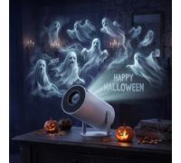 Darkcast 4K Auto Focus Portable Halloween Window Projector | halloween projector window display. Compatible with iOS/Android for scary home parties.