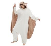 DarkCom Unisex Adult Cosplay Flying Squirrel Onesie Halloween Costume Christmas Pajamas for Women Men S