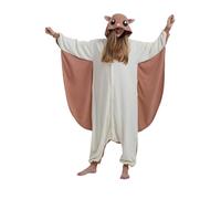 DarkCom Unisex Adult Hooded Pajamas Halloween Homewear Christmas Flying Squirrel Onesie One Piece Loungewear Nightwear S