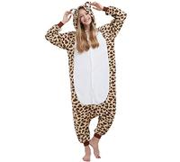 DarkCom Unisex Adult Hooded Pajamas Halloween Homewear Christmas Leopard Onesie One Piece Loungewear Nightwear XL