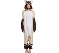 DarkCom Unisex Adult Hooded Pajamas Halloween Homewear Christmas Siamese Onesie One Piece Loungewear Nightwear S
