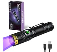 DARKDAWN UV 395nm Light Flashlight USB Rechargeable Ultraviolet LED Woods Lamp Portable Blacklight for cat Urine Detection Dry Stains, Uranium Glass, Resin Curing, D300 395 nm