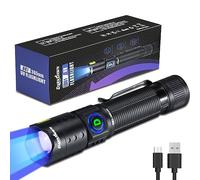 DARKDAWN UV Flashlight 365 nm Black Light, Mini USB Rechargeable Powerful Fluorescent Wood Flashlight, Portable Detector for Pet Urine Stains, Scorpions