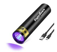 DARKDAWN UV Flashlight 395 NM, USB-C Rechargeable Flashlights LED Woods Lamp, Mini Powerful Handheld Portable Black Light, Detector for Pet Dog Dried Urine - Fluorescent Detection - Finding Scorpion