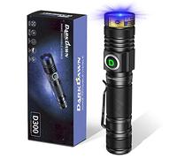 DARKDAWN UV Torch Flashlight 365nm Light USB Rechargeable, Ultraviolet LED Blacklight Powerful Woods Lamp Portable Mini Detector for Pet Urine, Stains, Uranium Glass, Money, Resin Curing, Fluorescent